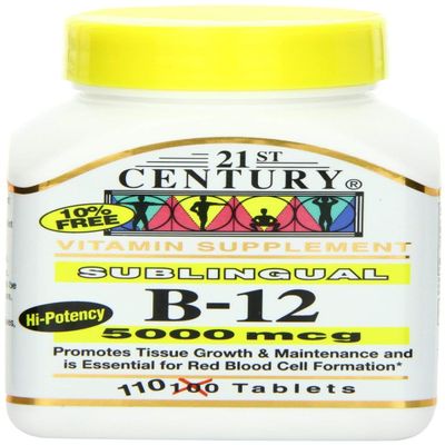 21st Century B-12 5000 Mcg Sublingual Tablets, 110-Count (Pack of 2)
