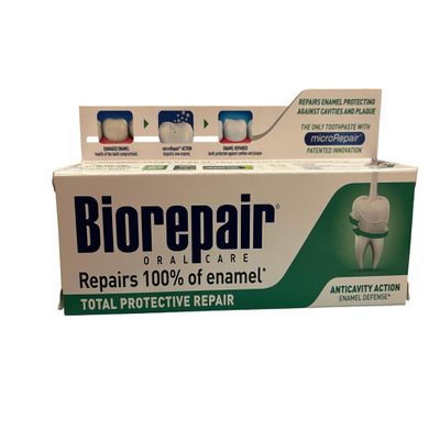 1pc non flouride biorepair total protection toothpaste 75ml repairs damaged tooth enamel and prevents plaque and tartar from forming - helping to prevent decay before it can start. by Biorepair