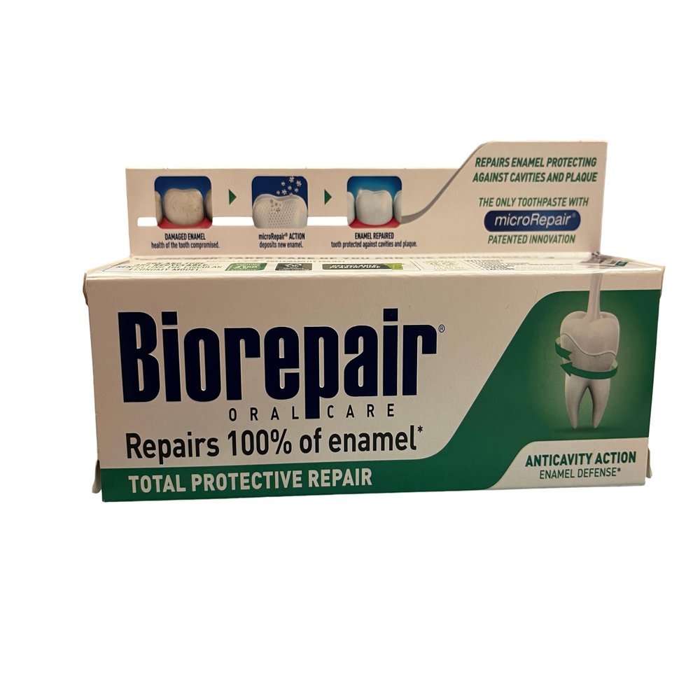 1pc non flouride biorepair total protection toothpaste 75ml repairs damaged tooth enamel and prevents plaque and tartar from forming - helping to prevent decay before it can start. by Biorepair