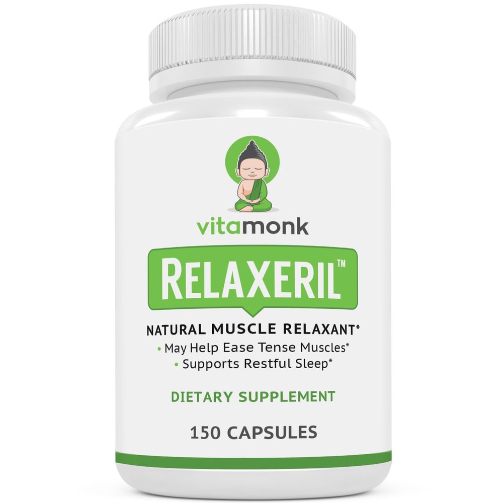 VitaMonk Relaxeril All-Natural Muscle Relaxer - Muscle Relaxer Supplement - Complete Muscle Relaxing Formula