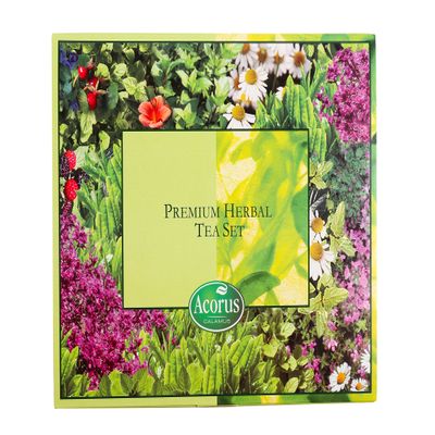 ACORUS Premium Tea Set - Natural Herbal Tea Variety Pack, Gift Set of 6 Different Teas, 60 Bags Individually Wrapped, Herbal Sampler Box