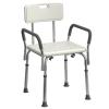 Medline Shower Chair for Elderly, Seniors, Adults & Disabled - Heavy Duty Shower Seat with Padded Arms and Back for Inside Shower, Adjustable Height Bath Stool for Bathtub, 350 lb, Slip Resistant view 1