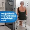 Medline Shower Chair for Elderly, Seniors, Adults & Disabled - Heavy Duty Shower Seat with Padded Arms and Back for Inside Shower, Adjustable Height Bath Stool for Bathtub, 350 lb, Slip Resistant view 2