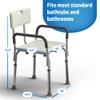 Medline Shower Chair for Elderly, Seniors, Adults & Disabled - Heavy Duty Shower Seat with Padded Arms and Back for Inside Shower, Adjustable Height Bath Stool for Bathtub, 350 lb, Slip Resistant view 3