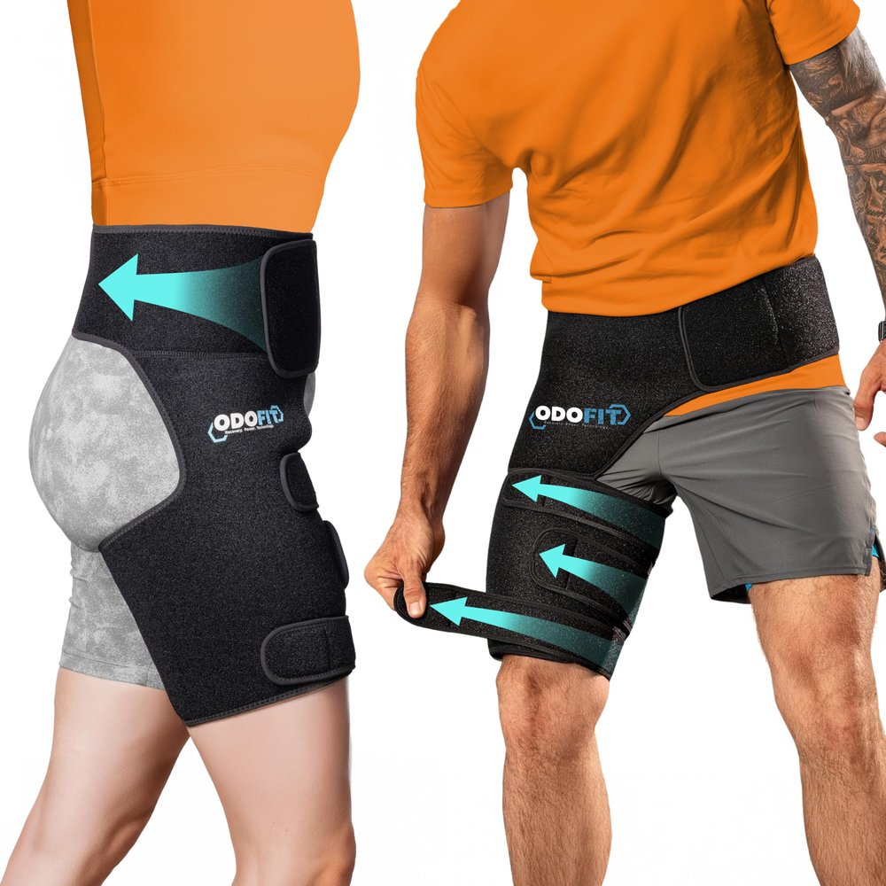 5 in 1 Hip Brace for Women Men Sciatica Pain Relief Devices - Adjustable Groin, Hip Flexor Compression Wrap for Comfortable Thigh, Hamstring & Sciatic Nerve Support, Improved Mobility & Recovery