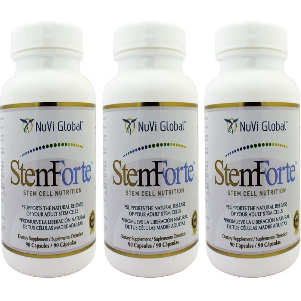 StemForte Plus Stem Cell Nutritional Supplements for Men, Women - Three Bottles - Advanced Stem Cell and Telomere Activity Support - Promotes Natural Release of Stem Cell, Increase Energy, Focus, Mood