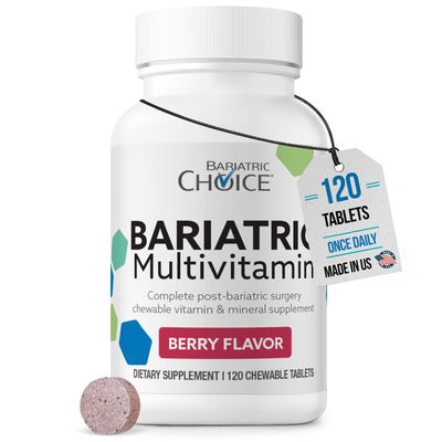 Bariatric Choice My Bariatric Chewable Multivitamin with Iron & 300mg Calcium, Berry (120ct)
