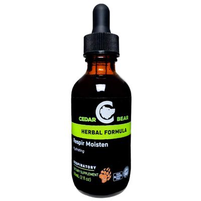 Cedar Bear Respir Moisten a Liquid Herbal Supplement That Moisturizes and Soothes Irritated Respiratory Tissues and Relieves Occasional Dry Coughs 2 Fl Oz
