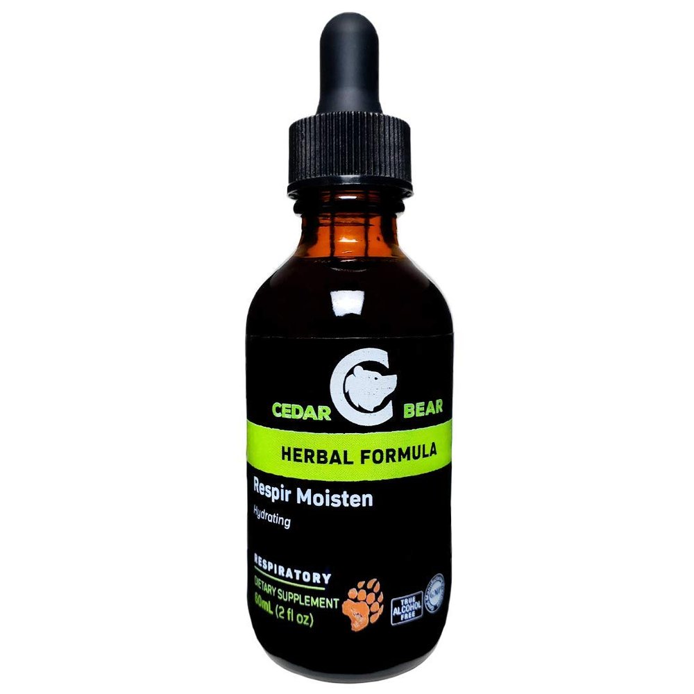 Cedar Bear Respir Moisten a Liquid Herbal Supplement That Moisturizes and Soothes Irritated Respiratory Tissues and Relieves Occasional Dry Coughs 2 Fl Oz