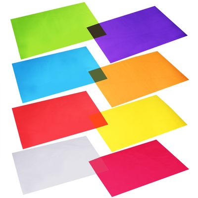 Outus 104 Pieces Cellophane Sheets Cellophane Wrap Paper Color Cello Sheets for Gel Light Filter DIY Arts Crafts Decoration Plastic Sheet(11 x 8.5 Inch,Multicolor)