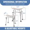Dr. Kay's Adjustable shower Chair for inside shower with Unique Heavy Duty Crossbar Supports, Shower Stool for the inside tub, Bath stool, adjustable shower chair for the elderly and disabled, 500 lbs view 2
