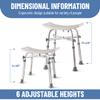 Dr. Kay's Adjustable shower Chair for inside shower with Unique Heavy Duty Crossbar Supports, Shower Stool for the inside tub, Bath stool, adjustable shower chair for the elderly and disabled, 500 lbs view 3