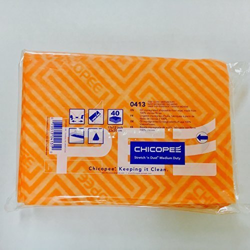 Pack of 40 Dust Clothes for Furniture, Printers, Electronics, No Spray Needed Chicopee 0413 Stretch 'n Dust, Medium Duty 17" x 12.6" Unfolded