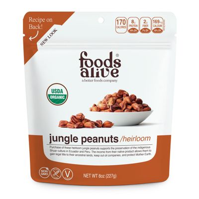 Foods Alive | Organic Jungle Peanuts | Wild Jungle Peanuts | Non-GMO, Vegan, Gluten Free, Keto, Paleo, Kosher, Raw 8 oz
