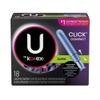 U by Kotex Click Super Compact Tampons Compact Plastic Applicator, Unscented, 18 Count view 4