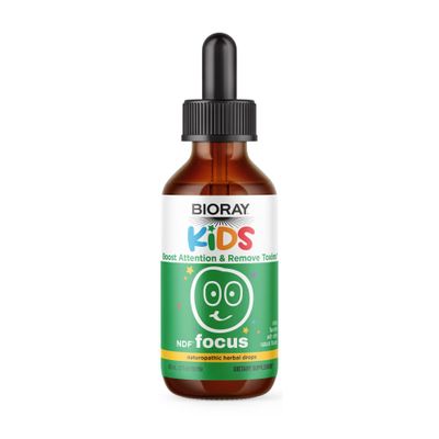 BIORAY Kids NDF Focus, Citrus - 2 fl oz - Supports Cognitive Function, Enhances Clarity & Promotes Steady Energy Levels - Non-GMO, Vegetarian, Gluten Free - 1-2 Month Supply