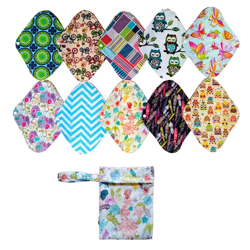 10PCS Mama Cloth/Menstrual Pads/Reusable Sanitary Pads Panty Liner (MC12-10)
