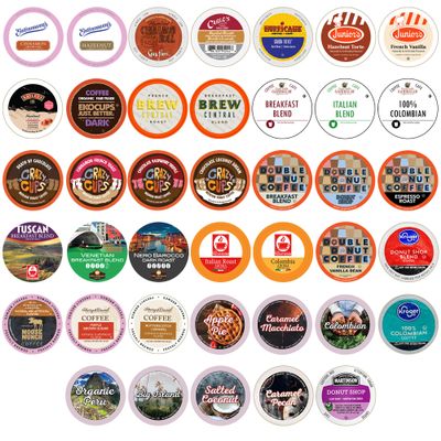 Coffee Variety Sampler, Including Dark Roast, Medium Roast, & Flavored Coffee Pods Variety Pack for Keurig K Cups Machines, Perfect Gift Set, 40 Count(Pack of 1)