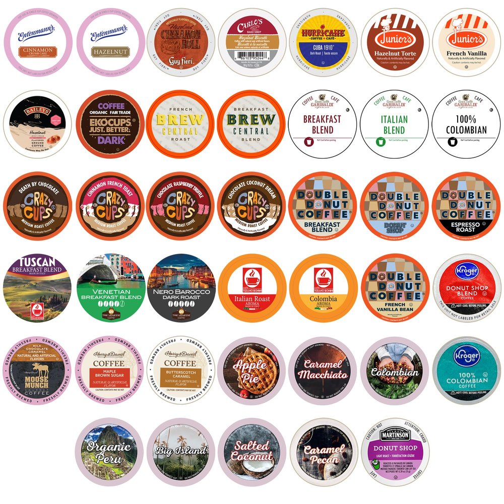 Coffee Variety Sampler, Including Dark Roast, Medium Roast, & Flavored Coffee Pods Variety Pack for Keurig K Cups Machines, Perfect Gift Set, 40 Count(Pack of 1)