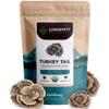 Organic Turkey Tail Mushroom Powder Supplement 100g | Pure Fruiting Body 10:1 High Strength Extract | 50% Beta-D Glucans | 16,600mg Raw Equivalent Per Serving | Immune, Gut & Microbiome Support view 1