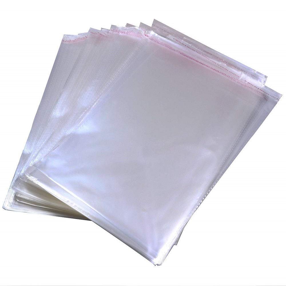 Borningfire 200 Pcs 9x12 Inch Transparent Rectangular Self Seal Resealable Ultra Clear Glossy Cellophane Bags Perfect for Clothing, Gifts