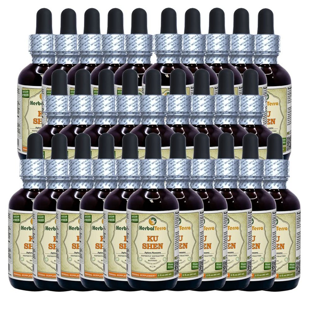 Ku Shen, Sophora (Sophora Flavescens) Tincture, Dried Root Liquid Extract (Brand Name: HerbalTerra, Proudly Made in USA) 30x2 fl.oz (30x60 ml)