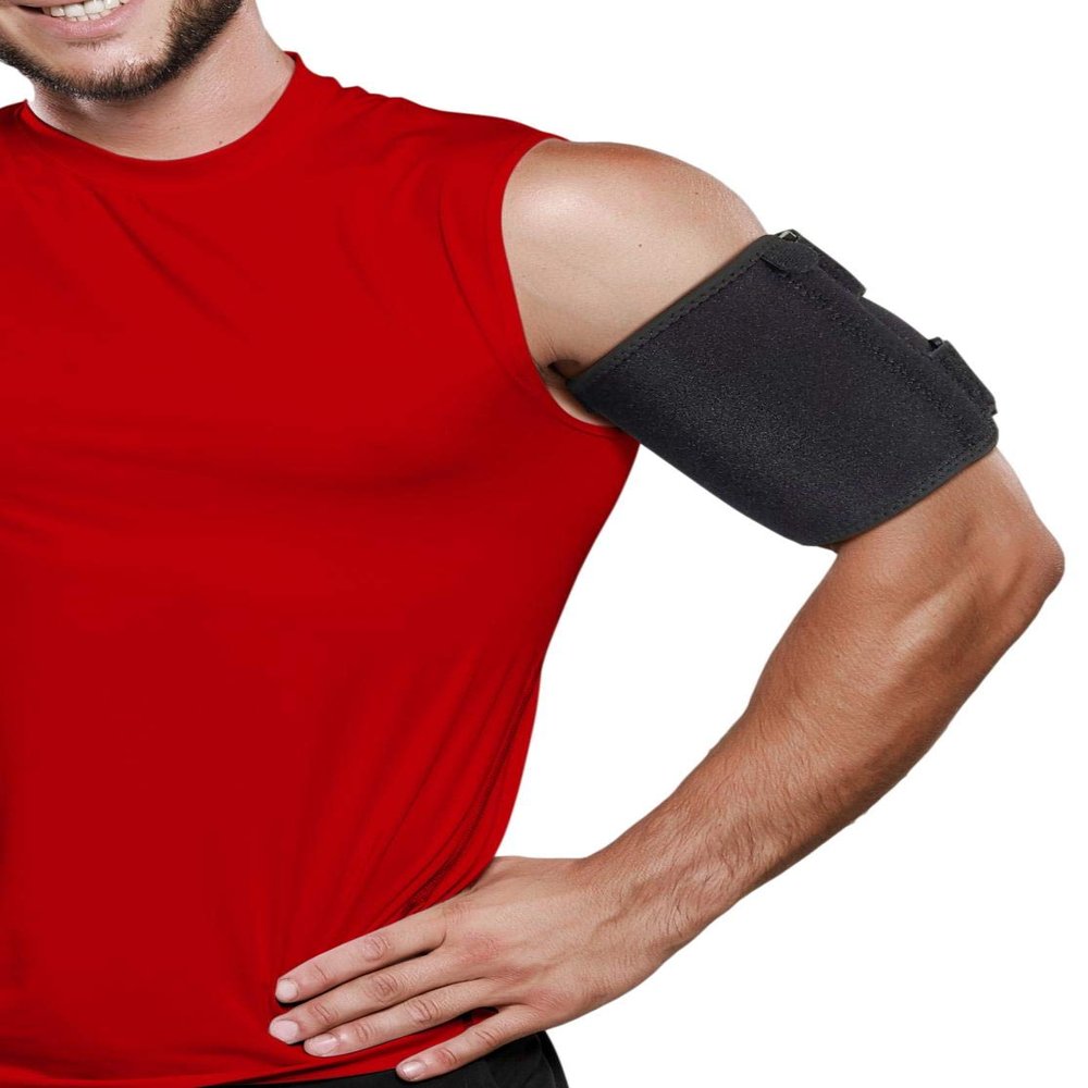 ARMSTRONG AMERICA Bicep Tendonitis Brace, Bicep Band & Upper Arm Compression Sleeve I Triceps & Biceps Muscle Support For Upper Arm Tendonitis Pain Relief Or Bicep Strains (LARGE 10" to 16")