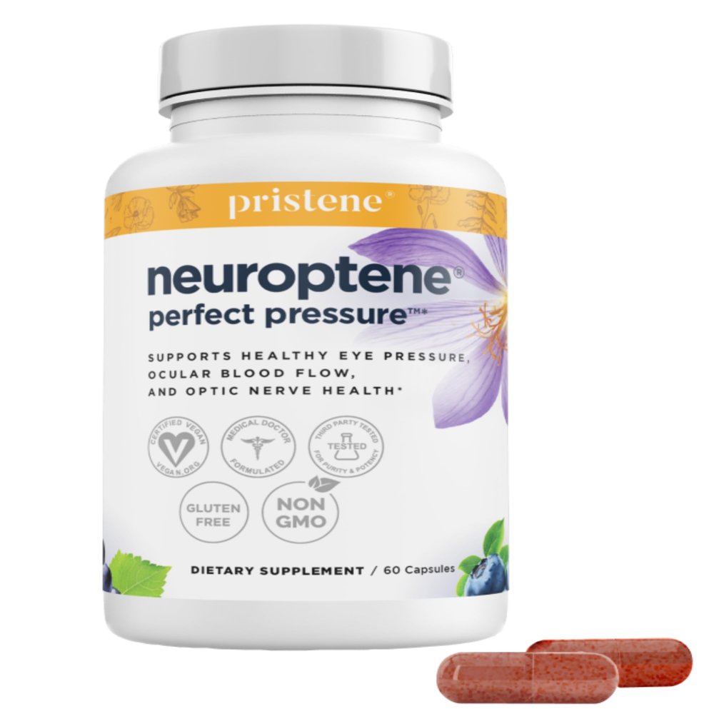 Bilberry Supplement for Eyes  Eye Vitamins with CoQ10, Niacinamide, Grape Seed Extract & Saffron  Supports Pressure & Optic Nerve Health  Neuroptene 60 Capsules