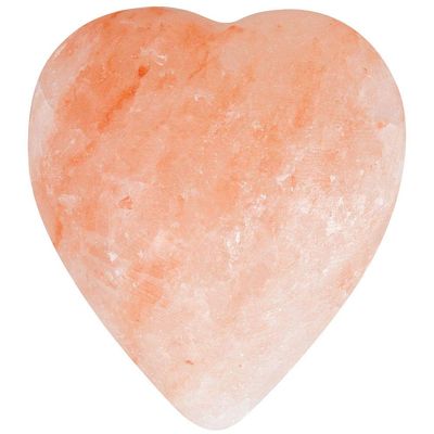 Pure Himalayan Salt Works Heart Massage Stone, Pink Crystal Hand-Carved Stone for Massage Therapy, Deodorant and Salt and Sugar Scrubs, 2.75 W x 3 H x 1.5 D