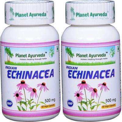 Planet Ayurveda Indian Echinacea - 2 Bottles (Each 60 Capsules, 500mg) (in USA)