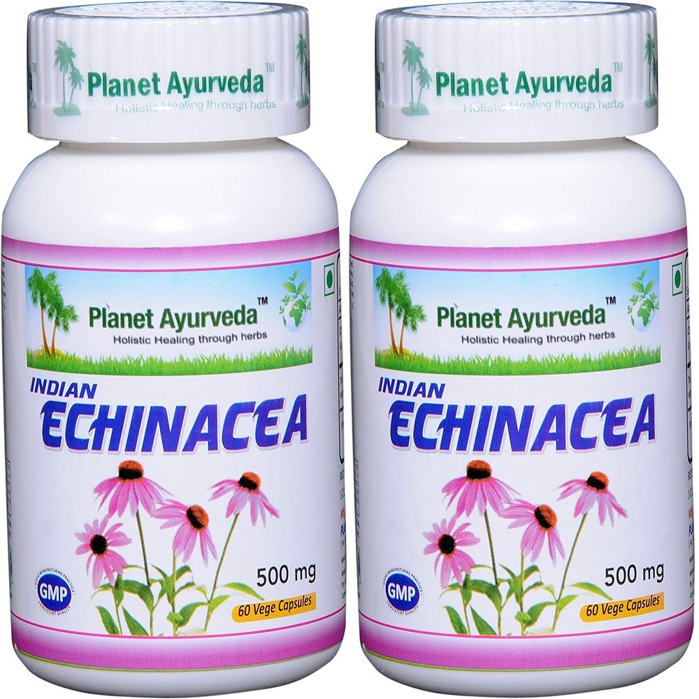 Planet Ayurveda Indian Echinacea - 2 Bottles (Each 60 Capsules, 500mg) (in USA)