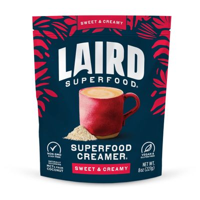 Laird Superfood Non-Dairy Superfood Creamer - Coconut Powder Coffee Creamer - Sweet & Creamy - Gluten Free, Non-GMO, Vegan - 8 oz. Bag, Pack of 1