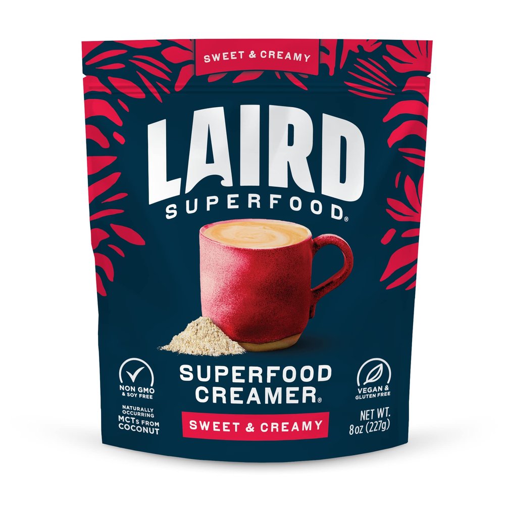 Laird Superfood Non-Dairy Superfood Creamer - Coconut Powder Coffee Creamer - Sweet & Creamy - Gluten Free, Non-GMO, Vegan - 8 oz. Bag, Pack of 1