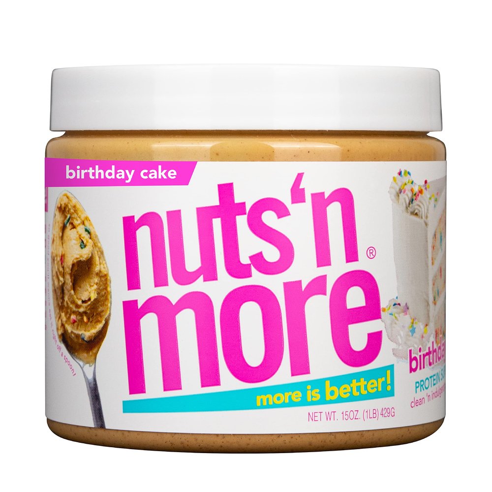 Nuts N More Birthday Cake Peanut Butter Spread - High Protein, Low Carb, Low Sugar, Gluten Free, Non-GMO, All-Natural Nut Butter Snack (15oz Jar)