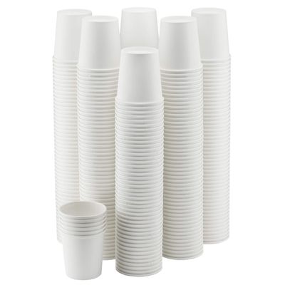 NYHI 300 Pack 6 oz White Paper Disposable Coffee Cups Hot Cold Beverage Drinking Cup for Water Juice Espresso Tea Ideal for Water Coolers Party