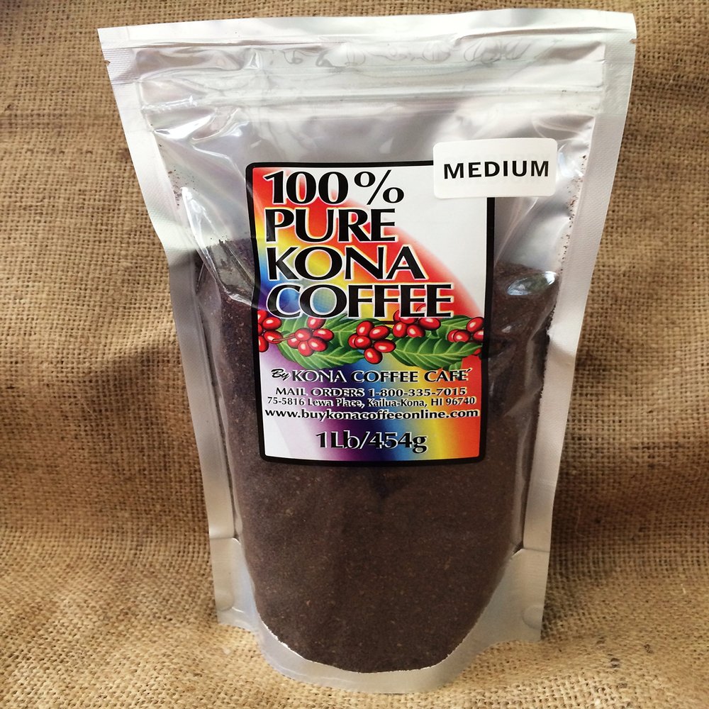 100% Kona Coffee, Medium Roast, Ground - 1 Pound