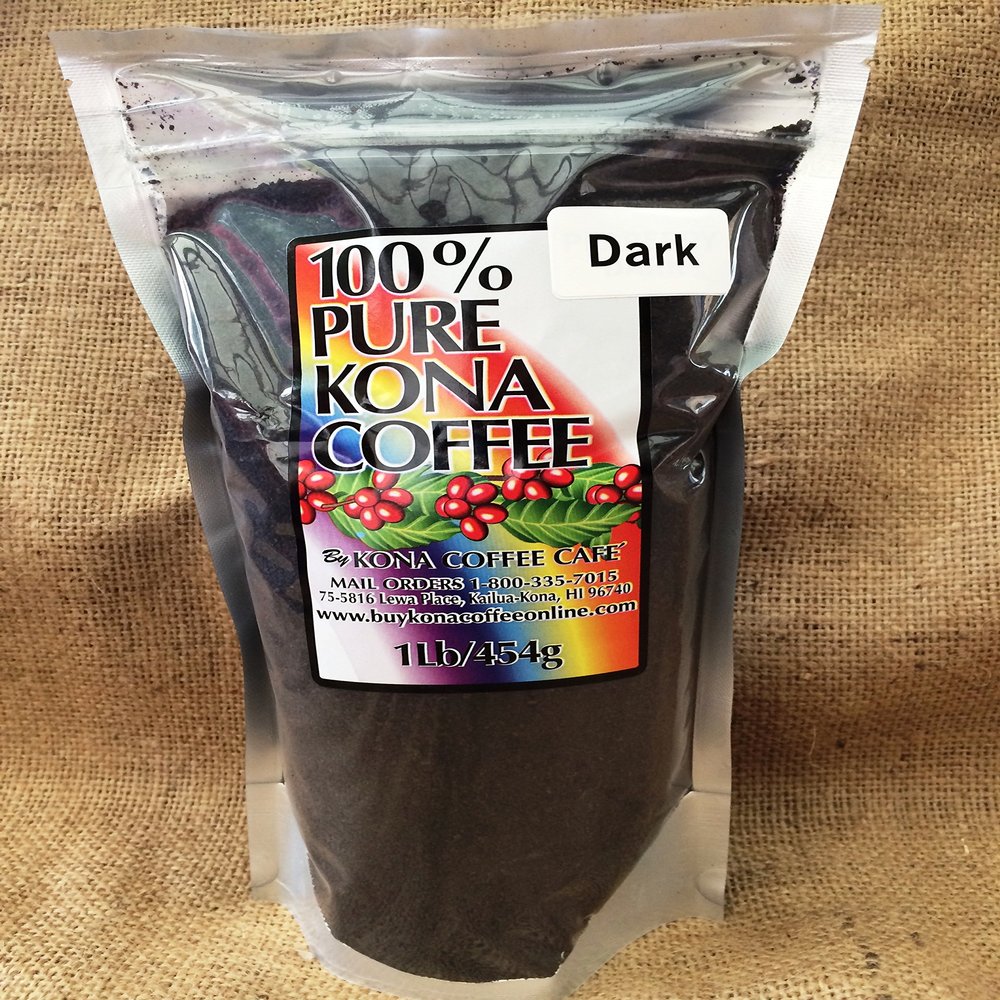 100% Kona Coffee, Dark Roast, Whole Bean- 16 ounces