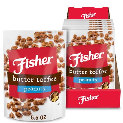 Fisher Snack Butter Toffee Peanuts, 5.5 Ounces (Pack of 6), No Artificial Colors or Flavors