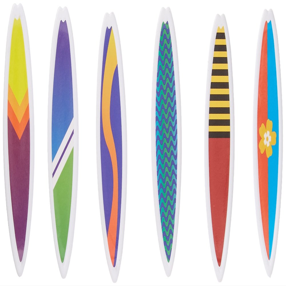 12 Count Surfboards Cake and Cupcake Toppers, Assorted