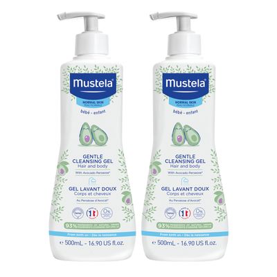Mustela Gentle Cleansing Gel - Baby Wash for Delicate Skin and Hair - Newborn-Safe Cleanser - Crafted with Natural Avocado Perseose - 1 or 2-Pack - 16.90 fl. oz.