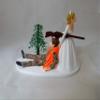Wedding Reception Camo Orange Vest Hunter Hunting Cake Topper view 1