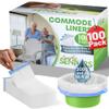 Commode Liners - 100 Strong Portable Commode Toilet Bags - Easy to Use Bedside Commode Liners - Bedside Toilet Potty Liners That Support Dignity of Seniors - No Buckets to Wash - NO Absorbent Pad view 1