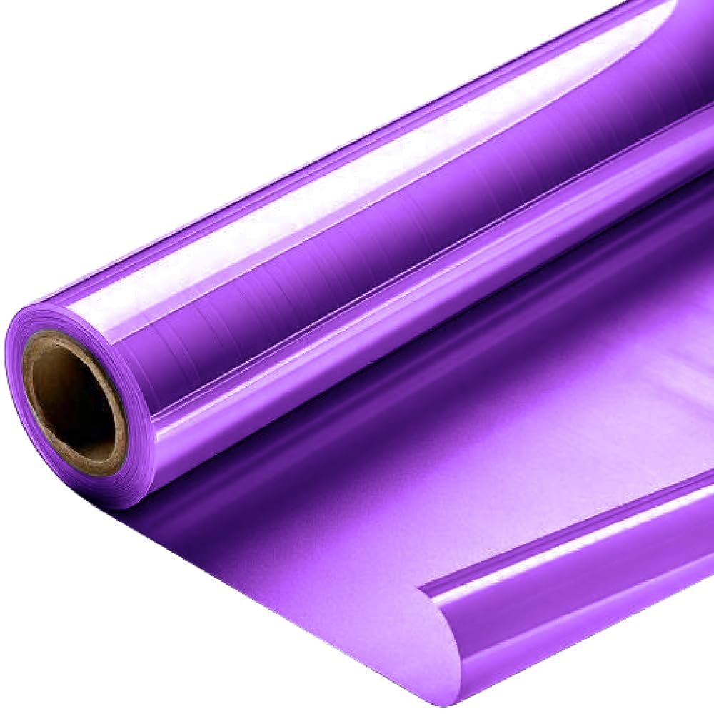 Better crafts Purple Cellophane Wrap 40'' x 100' Roll - Colored Cellophane Sheets for Craft Baskets, Gift Wrapping Supplies, Plastic Wrap for Gift Baskets