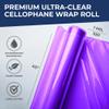Better crafts Purple Cellophane Wrap 40'' x 100' Roll - Colored Cellophane Sheets for Craft Baskets, Gift Wrapping Supplies, Plastic Wrap for Gift Baskets view 2