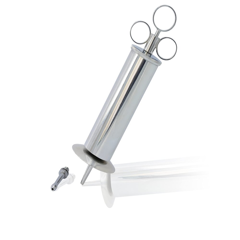 OdontoMed2011 EAR WAX REMOVAL SYRINGE 4 OZ - BRASS WITH CHROME FINISH ODM