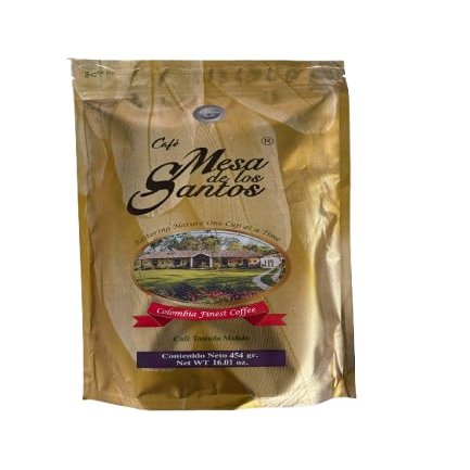Caf Mesa de los Santos  Premium Colombian Ground Coffee, Medium Roast, 16 Ounce Bag  Organic Certified, Bird Friendly certified, hand picked, shade grown, roasted at origin