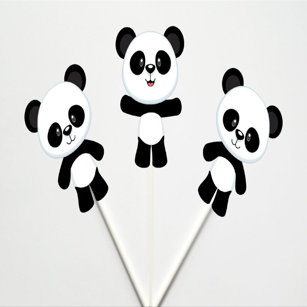 12 Count Panda CUPCAKE TOPPERS, Panda Bear Cupcake Toppers, Panda Bear Cake Toppers, Panda Bear Decorations, Panda Bear Baby Shower Decorations