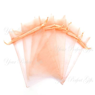 100 pcs 4x6" (10x15cm) Organza Bags Wedding Favor Bags Party Gift Bags Candy Bag Jewelry Pouch Drawstring Bag (Peach - FB022)