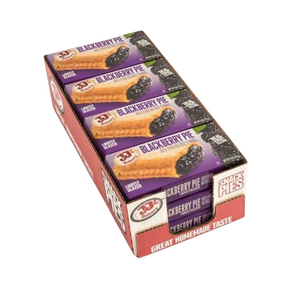 JJ's Bakery Blackberry Pie Snack Pies, Individual Dessert, Fresh-Baked, Nut-Free, Kosher Parve, 4 Oz Each (Pack of 12)