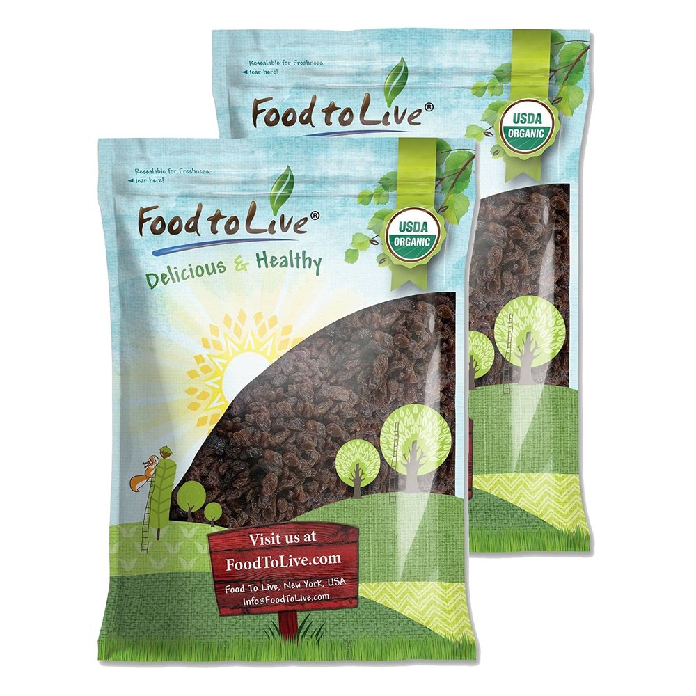 Food to Live California Organic Raisins, 16 Pounds Thompson Seedless Select, Sun-Dried, Non-GMO, Kosher, Unsulphured, Bulk, No Oil Added